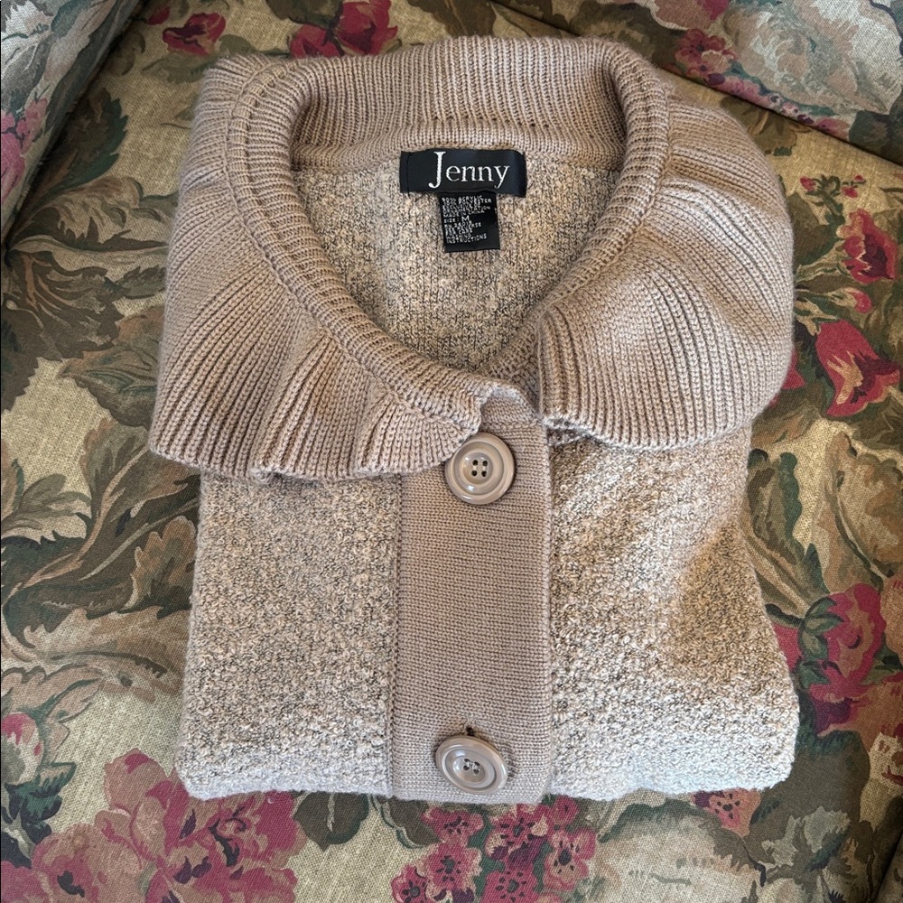 Jenny Women's‎ Taupe Knit Cardigan/Jacket🤎Size Medium - Picture 10 of 10